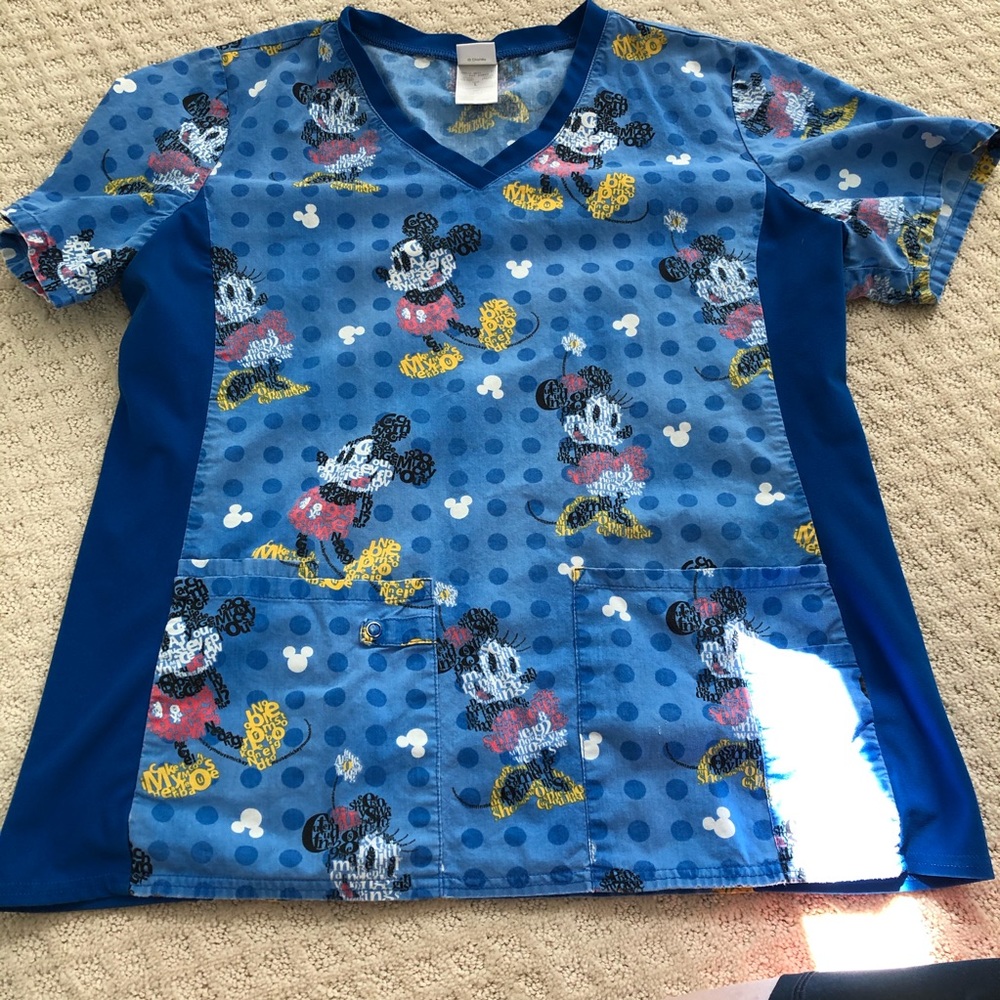 Royal Blue Mickey Mouse scrub top